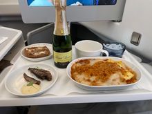 Smoked vendace from tin w. mustard sauce. Pulled pork lasagna. 