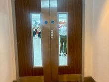 The “million dollar door” that exits next to the North Fast Track  Security area 