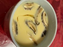 Chawanmushi with shiitake mushrooms , prawns , etc