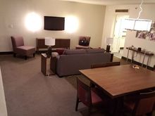 First floor living room with a kitchen
