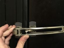 I need to hold this in place to stay like this - even as that, the door hook doesn't attach.