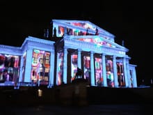 The Konzerthaus later that night. Next showing of the light show ( images change frequently then repeat  every few minutes)