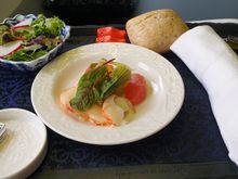 Lobster salad with side salad (tasted good)