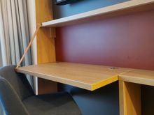 Desk with folding work table