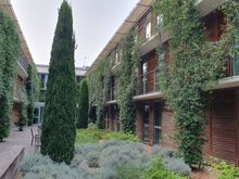 The courtyard where the pool is located