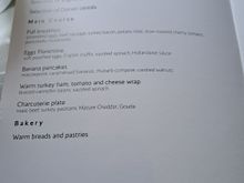 BA 108 DXB lhr 10th aug brunch menu for the 0920 dep
