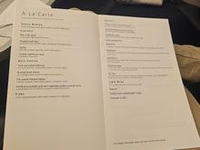 Dinner menu