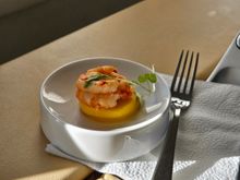 Amuse Bouche- prawns, Mando and Blini Canapes