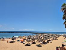 Beach is pretty full now. 