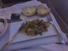 sorry, I tucked in before taking a picture!  Brown rice salad with pumpkin and sunflower seeds, borlotti beans, almonds, coriander and a lemon and garlic dressing.  Really enjoyed this.