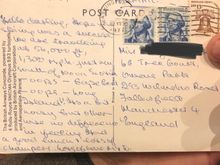 Written by my grandmother, who’s 90 now, to my mother at her student house in Manchester, in February 1977 on a Concorde flight to what we presume was Washington. 

For anyone struggling with the writing, she notes it was louder than a usual flight, but otherwise felt no different, there was a good lunch and lots of champagne. 