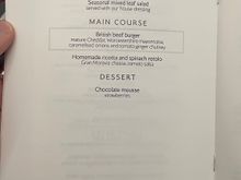 Second service. Ordered Waldorf salad and burger, could manage anything else! 