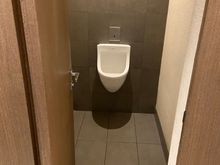 Public bathrooms have private urinals. Nice. Lol 