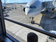 Before boarding in Seattle