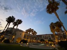 Hotel grounds in the evening 