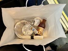 Dinner delivered to my roomette. 