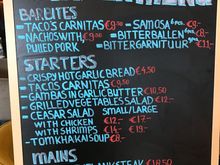 Menu of lobby bar/bistro