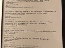 Lounge menu