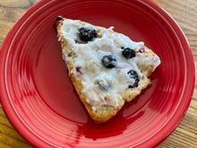 Rummaging through the freezer this morning, I found some lemon blueberry scones I had made and frozen a while back.  I usually freeze some to bake later and had forgotten about these. 