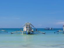 Talking of boats, here’s some in water off Boracay in the Philippines. Taken the day after typhoon Phanfone struck the island.