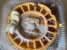 Room service waffle - note the liberty bell 