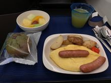 NRT-EWR breakfast with one whole grape 