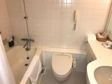 Typical unit bathroom, but clean and in good condition 
