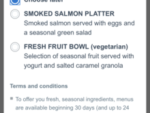 Breakfast meal options DFW-LAX.