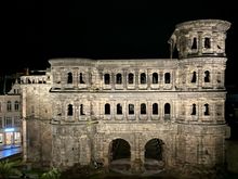 Porta Nigra at night from my hotel room