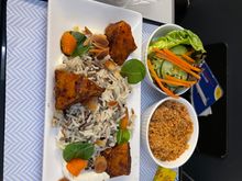 This is the salad alternative on late October JTR - LHR given how disappointing I find the chicken pie on a route of that length. Filling enough, tasty enough - would still expect more on a 3 hrs 50 mins actual flight time. 