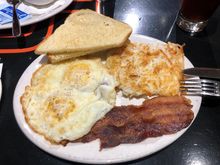 I chose the Clubhouse; they also have a very good Eggs Benedict. Or should I say, had - before their COVID modified limited menu. Bad choice of a meal. Should have left and gone to the Centurion Lounge.