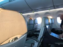2-3 seating.  Spacious feel to the A220 cabin.