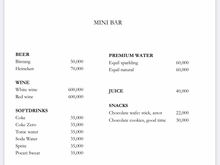 Minibar pricing
