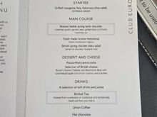 Evening Dinner Menu from PDL (BA523)
