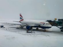 A snowy departure from Oslo in March