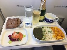 You all know what’s for dinner, Indian curry with fresh cheese or yellow erisers what some of you want to call it. 
Luckily head of cabin was nice old style AY crew and I got lots of drinks