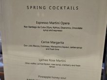 Spring Cocktail menu