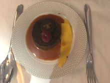 And a very dense albeit nice Chocolate Mousse which was offered (though not on menu)