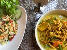 Local cuisine. If you visit make sure you try some Khao Soi (the thing on the right).