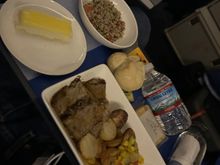 This was the Beef option. Slightly greasy and a bit fatty otherwise the food was good for a LSG Sky Chefs meal. 