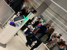 Huge line at customs 