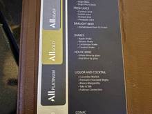 Tiered Welcome Drinks List