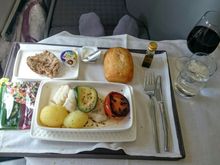 Low sodium meal. The chief purser was so apologetic and insisted that I had their normal main dish, the piglet... so I had both. 