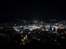 Nagasaki from Mt Insa. Station in the centre and hilton to the left
