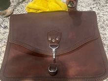 Wet from first cleaning with leather care