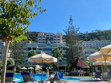 Hotel facade from the pool