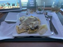 Mushroom ravioli. I think that this may be the one off the F menu, but not certain. 