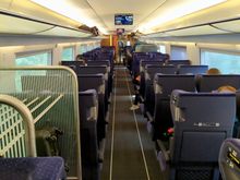 A general look down the 2nd class carriage on the train to Duisburg 