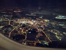 Aerial view of Frankfurt just before landing 