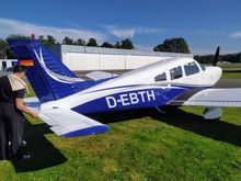 Our plane parked on the grass at Stadtlohn-Vreden airfield 